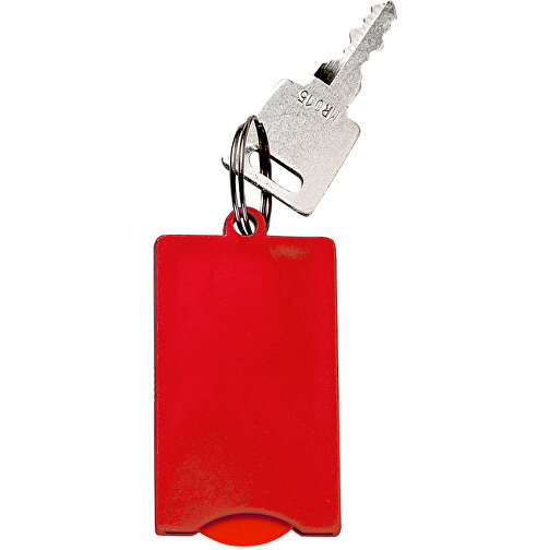 Chip-Schlüsselanhänger 'Square' , standard-rot, Kunststoff, 5,70cm x 0,40cm x 3,00cm (Länge x Höhe x Breite), Bild 1