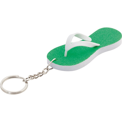 Schlüsselanhänger PERLE , grün, EVA, 3,30cm x 2,30cm x 8,00cm (Länge x Höhe x Breite), Bild 1