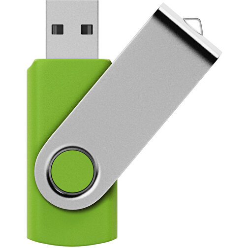 USB-Stick SWING 2.0 32 GB , Promo Effects MB , grün gummiert MB , 32 GB , Kunststoff, Metall MB , 3 - 10 MB/s MB , 5,80cm x 1,09cm x 1,90cm (Länge x Höhe x Breite), Bild 1