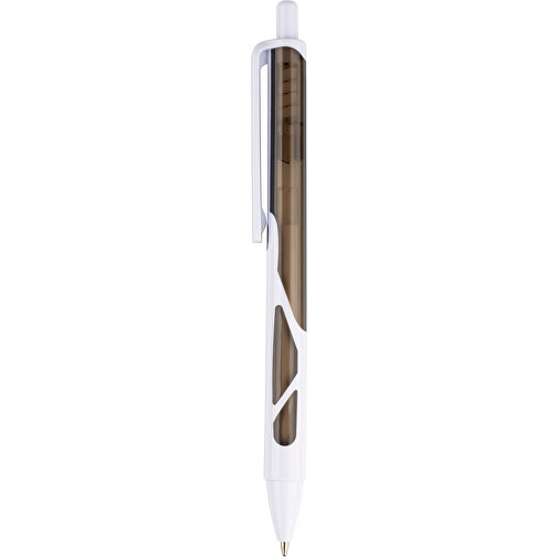 Kugelschreiber Favour Weiß , Promo Effects, weiß / grau, Kunststoff, 14,20cm (Länge), Bild 2