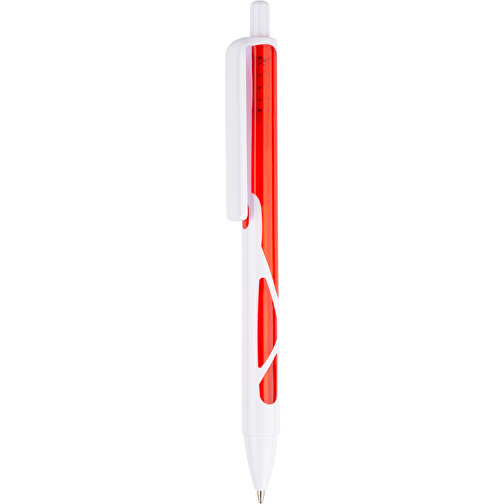 Kugelschreiber Favour Weiß , Promo Effects, weiß / rot, Kunststoff, 14,20cm (Länge), Bild 1
