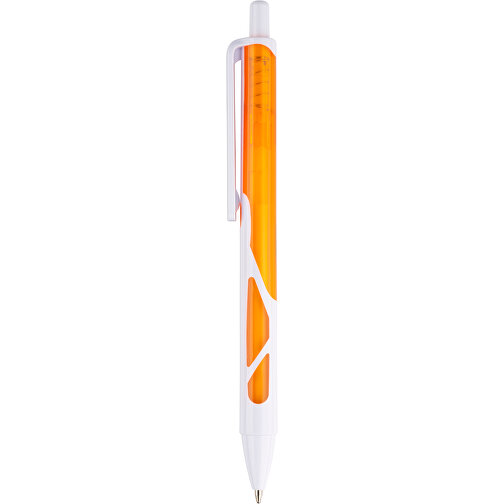 Kugelschreiber Favour Weiß , Promo Effects, weiß / orange, Kunststoff, 14,20cm (Länge), Bild 2