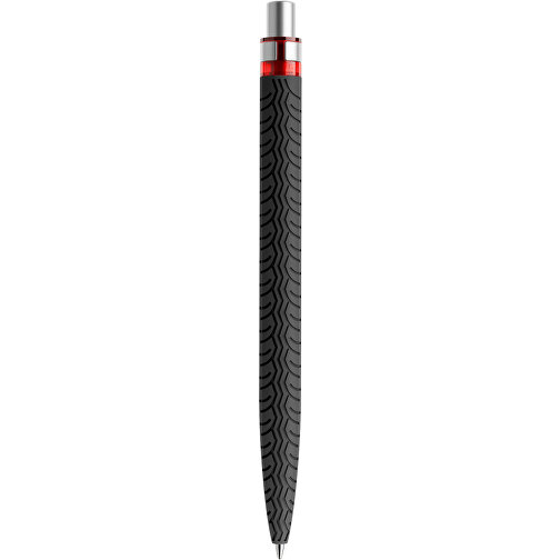 Prodir QS03 Soft Touch PRS Push Kugelschreiber , Prodir, schwarz/silber satiniert/rot, Kunststoff/Metall, 14,10cm x 1,60cm (Länge x Breite), Bild 3