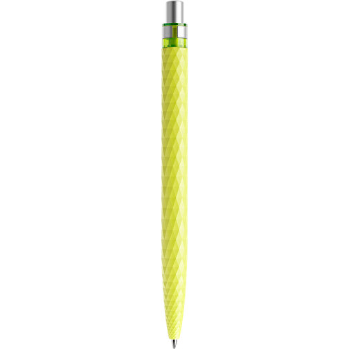 Prodir QS01 PMS Push Kugelschreiber , Prodir, gelbgrün/silber satiniert, Kunststoff/Metall, 14,10cm x 1,60cm (Länge x Breite), Bild 3