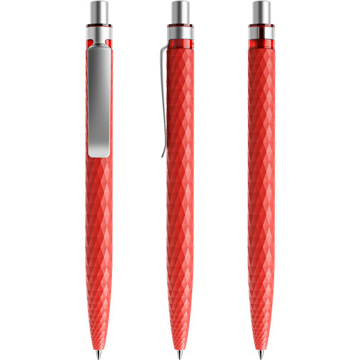 Prodir QS01 PMS Push Kugelschreiber , Prodir, rot/silber satiniert, Kunststoff/Metall, 14,10cm x 1,60cm (Länge x Breite), Bild 6