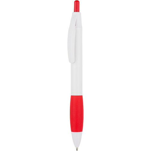 Kugelschreiber Kandi , Promo Effects, weiß / rot, Kunststoff, 14,10cm (Länge), Bild 1
