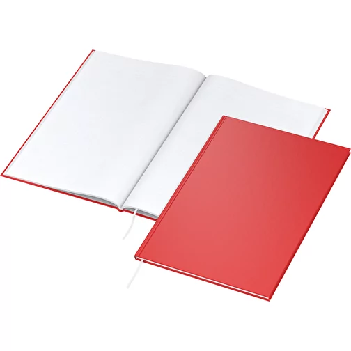 Carnet de notes Memo-Book A4 Bestseller, rouge mat, sérigraphie numérique, Image 2