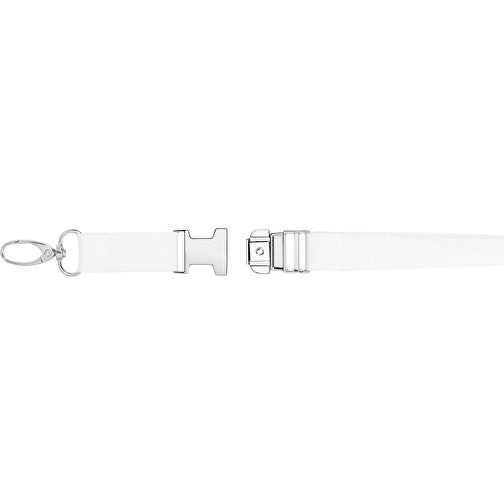 Schlüsselband Standard Oval , Promo Effects, weiss, Polyester, 92,00cm x 1,50cm (Länge x Breite), Bild 4