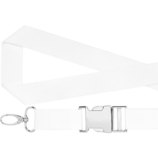 Schlüsselband Standard Oval , Promo Effects, weiß, Polyester, 105,00cm x 2,50cm (Länge x Breite), Bild 2