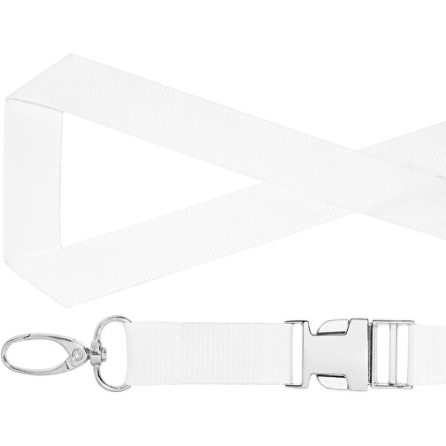 Schlüsselband Standard Oval , Promo Effects, weiß, Polyester, 105,00cm x 2,00cm (Länge x Breite), Bild 2