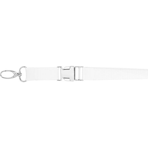 Schlüsselband Standard Oval , Promo Effects, weiss, Polyester, 92,00cm x 1,50cm (Länge x Breite), Bild 2