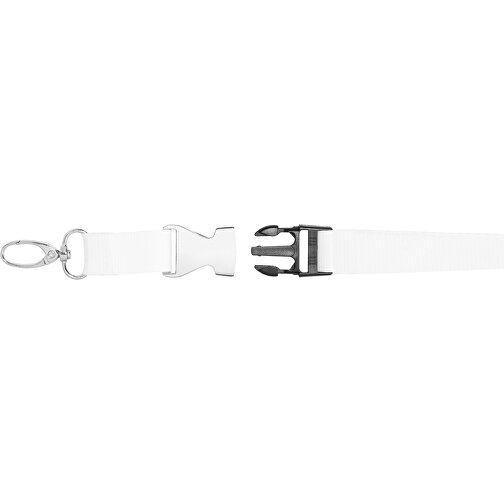 Schlüsselband Standard Oval , Promo Effects, weiss, Polyester, 92,00cm x 2,00cm (Länge x Breite), Bild 4