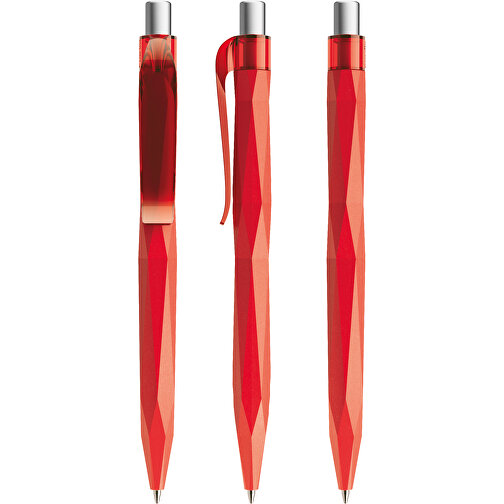 Prodir QS20 PMT Push Kugelschreiber , Prodir, rot / silber satiniert, Kunststoff/Metall, 14,10cm x 1,60cm (Länge x Breite), Bild 6