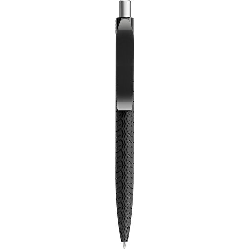Prodir QS03 PMP Push Kugelschreiber , Prodir, schwarz/silber satiniert, Kunststoff/Metall, 14,10cm x 1,60cm (Länge x Breite), Bild 1