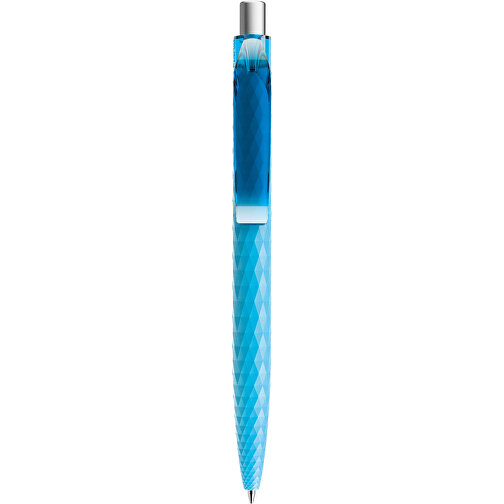 Prodir QS01 PMT Push Kugelschreiber , Prodir, cyanblau/silber satiniert, Kunststoff/Metall, 14,10cm x 1,60cm (Länge x Breite), Bild 1