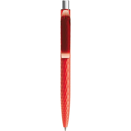 Prodir QS01 PMT Push Kugelschreiber , Prodir, rot/silber satiniert, Kunststoff/Metall, 14,10cm x 1,60cm (Länge x Breite), Bild 1