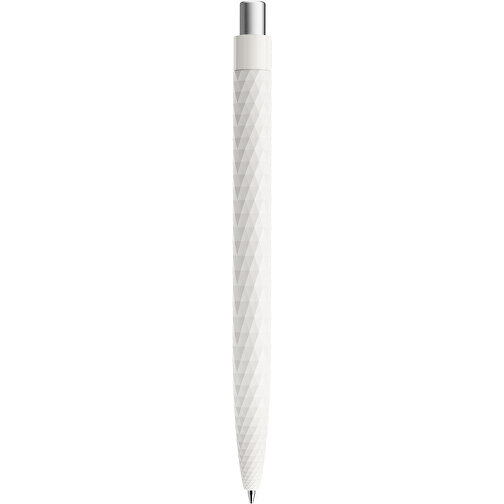 Prodir QS01 PMP Push Kugelschreiber , Prodir, weiß/silber satiniert, Kunststoff/Metall, 14,10cm x 1,60cm (Länge x Breite), Bild 3