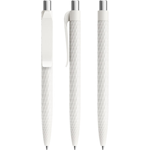 Prodir QS01 PMP Push Kugelschreiber , Prodir, weiß/silber satiniert, Kunststoff/Metall, 14,10cm x 1,60cm (Länge x Breite), Bild 6