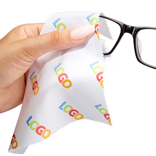 Panno per pulire gli occhiali in PET riciclato, 15 x 15 cm, Immagine 4