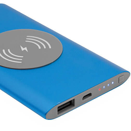 Powerbank WIRELESS POWER , blau, Aluminium / Silikon / Kunststoff, 12,20cm x 1,00cm x 7,00cm (Länge x Höhe x Breite), Bild 8