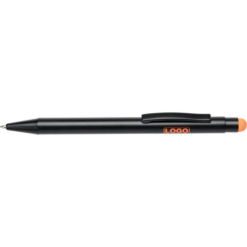 Alu-Kugelschreiber BLACK BEAUTY , orange, schwarz, Aluminium / Kunststoff, 14,00cm (Länge), Bild 4
