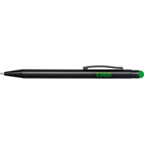 Alu-Kugelschreiber BLACK BEAUTY , grün, schwarz, Aluminium / Kunststoff, 14,00cm (Länge), Bild 3