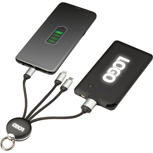 Multifunktions USB-Kabel Light Up , Promo Effects, schwarz, ABS/Metall, 16,50cm x 1,00cm x 5,00cm (Länge x Höhe x Breite), Bild 5