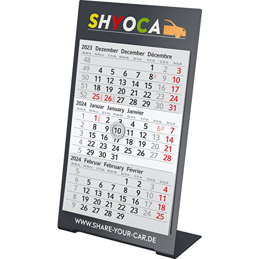 Kalendarz biurkowy Desktop 3 Color Bestseller, 1 rok, antracyt, Obraz 1