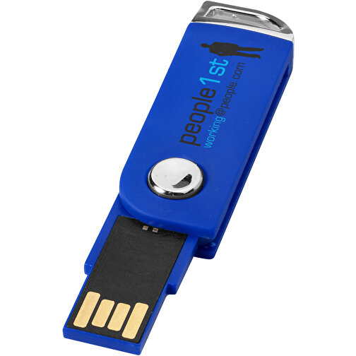 Swivel Rectangular USB-Stick , blau MB , 4 GB , Kunststoff MB , 5,40cm x 1,70cm x 0,70cm (Länge x Höhe x Breite), Bild 2
