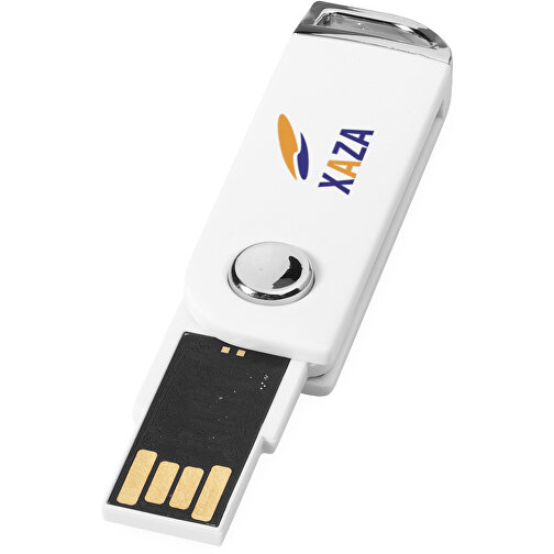 Swivel Rectangular USB-Stick , weiss MB , 8 GB , Kunststoff MB , 5,40cm x 1,70cm x 0,70cm (Länge x Höhe x Breite), Bild 2