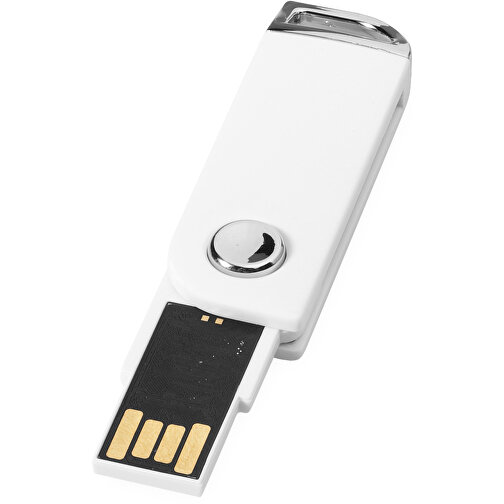Swivel Rectangular USB-Stick , weiß MB , 2 GB , Kunststoff MB , 5,40cm x 1,70cm x 0,70cm (Länge x Höhe x Breite), Bild 1