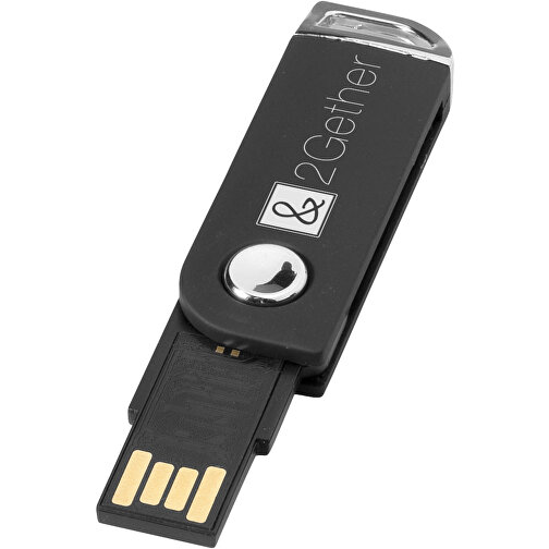 Swivel Rectangular USB-Stick , schwarz MB , 16 GB , Kunststoff MB , 5,40cm x 1,70cm x 0,70cm (Länge x Höhe x Breite), Bild 2