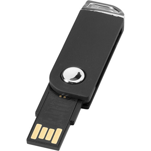 Swivel Rectangular USB-Stick , schwarz MB , 2 GB , Kunststoff MB , 5,40cm x 1,70cm x 0,70cm (Länge x Höhe x Breite), Bild 1