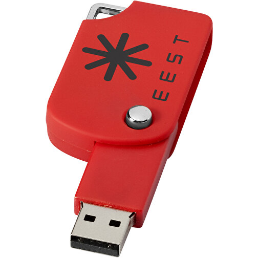 Swivel Square USB-Stick , rot MB , 32 GB , Kunststoff MB , 5,00cm x 3,10cm x 1,00cm (Länge x Höhe x Breite), Bild 2