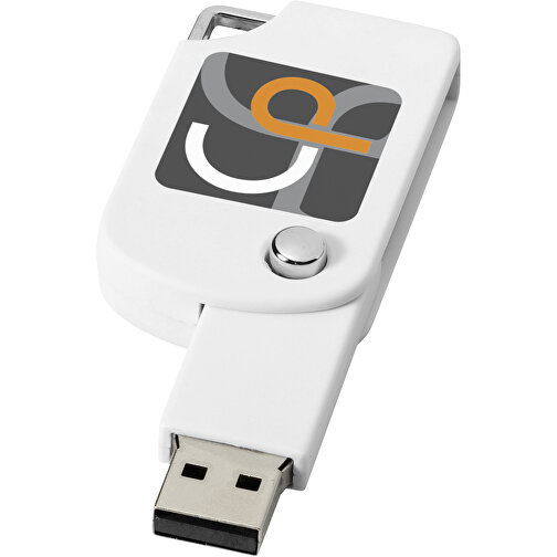 Swivel Square USB-Stick , weiß MB , 4 GB , Kunststoff MB , 5,00cm x 3,10cm x 1,00cm (Länge x Höhe x Breite), Bild 2