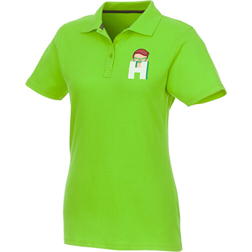 Helios Poloshirt Für Damen , apfelgrün, Piqué Strick 100% BCI Baumwolle, 180 g/m2, M, , Bild 2