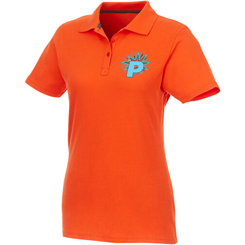 Helios Poloshirt Für Damen , orange, Piqué Strick 100% BCI Baumwolle, 180 g/m2, L, , Bild 2