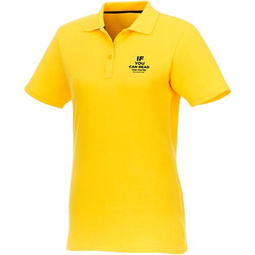 Helios Poloshirt Für Damen , gelb, Piqué Strick 100% BCI Baumwolle, 180 g/m2, L, , Bild 3