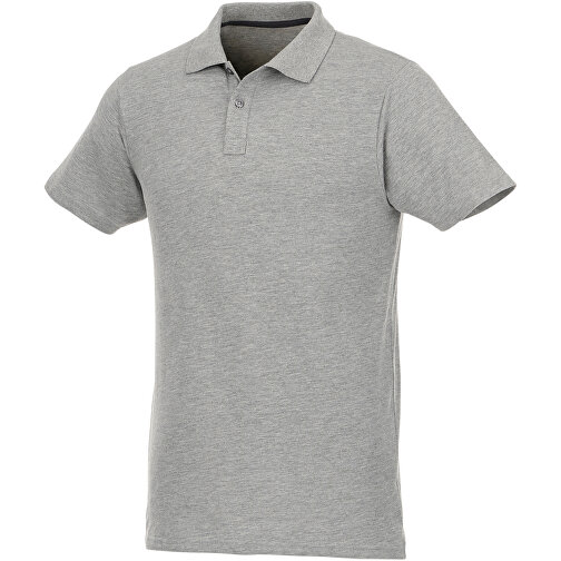 Helios Poloshirt Für Herren , heather grau, Piqué Strick 100% BCI Baumwolle, 180 g/m2, S, , Bild 1