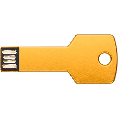 USB-Stick Schlüssel 2.0 64GB , Promo Effects MB , gold MB , 65 GB , Metall MB , 3 - 10 MB/s MB , 5,70cm x 2,40cm (Länge x Breite), Bild 1
