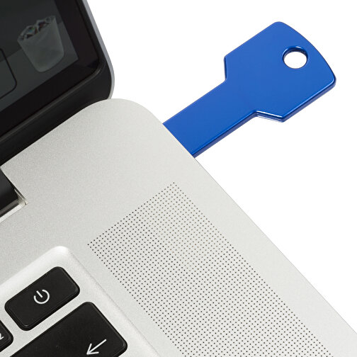 USB-Stick Schlüssel 2.0 64GB , Promo Effects MB , blau MB , 65 GB , Metall MB , 3 - 10 MB/s MB , 5,70cm x 2,40cm (Länge x Breite), Bild 3