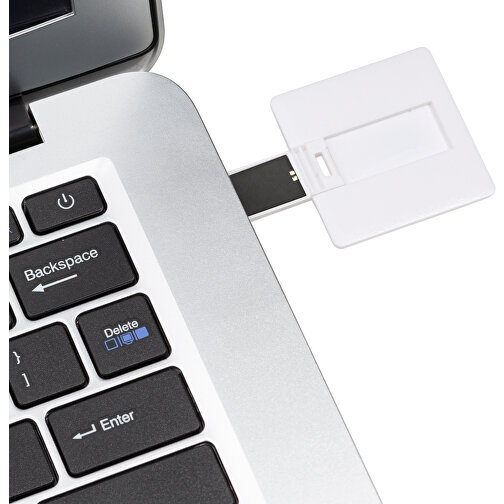 USB-Stick CARD Square 2.0 64GB Mit Verpackung , Promo Effects MB , weiss MB , 65 GB , Kunststoff MB , 3 - 10 MB/s MB , 4,00cm x 0,20cm x 4,00cm (Länge x Höhe x Breite), Bild 3
