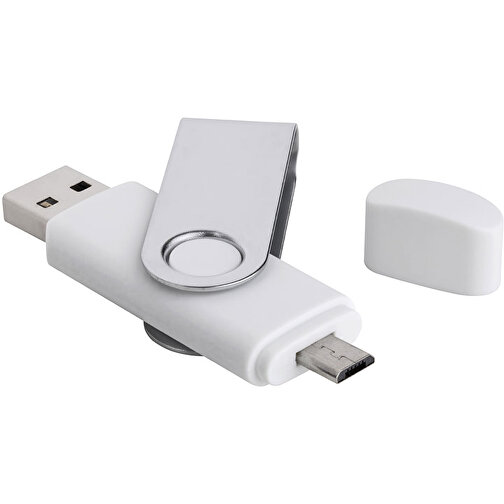 USB-Stick Smart Swing 64 GB , Promo Effects MB , weiß MB , 65 GB , Kunststoff, Metal MB , 3 - 10 MB/s MB , 7,00cm x 1,00cm x 1,90cm (Länge x Höhe x Breite), Bild 2