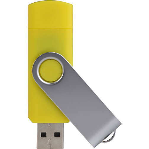 USB-Stick Smart Swing 64 GB , Promo Effects MB , gelb MB , 65 GB , Kunststoff, Metal MB , 3 - 10 MB/s MB , 7,00cm x 1,00cm x 1,90cm (Länge x Höhe x Breite), Bild 1