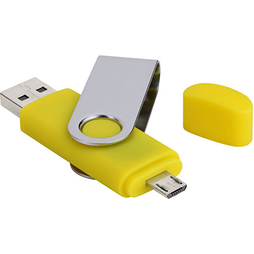 USB-Stick Smart Swing 64 GB , Promo Effects MB , gelb MB , 65 GB , Kunststoff, Metal MB , 3 - 10 MB/s MB , 7,00cm x 1,00cm x 1,90cm (Länge x Höhe x Breite), Bild 2