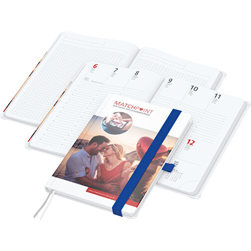 Buchkalender Match-Hybrid White Bestseller A5, Cover-Star Gloss-individuell, Mittelblau , blau, Schreibpapier 90 g/m², 21,00cm x 14,80cm (Länge x Breite), Bild 1
