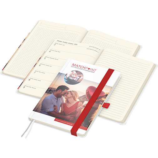 Bogkalender Match-Hybrid A5 creme bestseller, gloss, rød, Billede 1