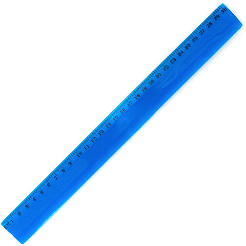 Lineal FLEXOR , blau, PS, 30,50cm x 0,30cm x 3,00cm (Länge x Höhe x Breite), Bild 1