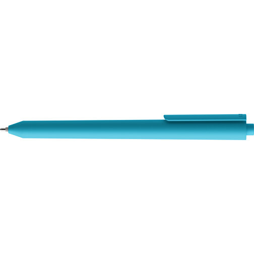Pigra P03 Soft Touch Push Kugelschreiber , hellblau, ABS-Kunststoff, 14,00cm x 1,30cm (Länge x Breite), Bild 5