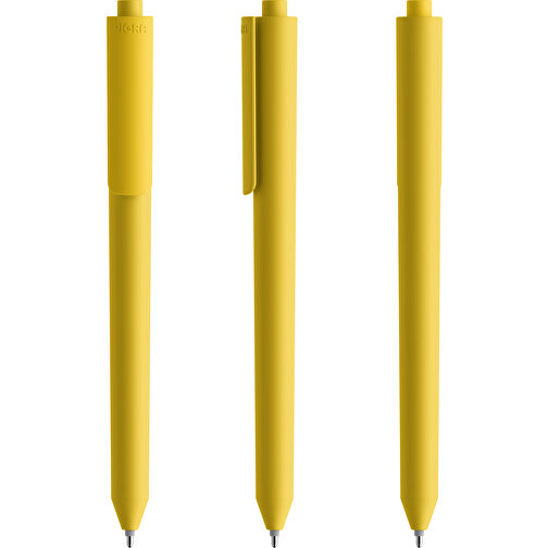 Pigra P03 Soft Touch Push Kugelschreiber , gelb, ABS-Kunststoff, 14,00cm x 1,30cm (Länge x Breite), Bild 6